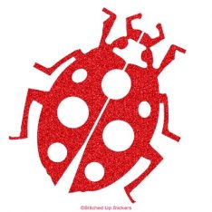 Ladybug Sticker Decal Red Glitter Vinyl