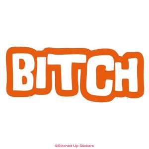Bitch Decal Sticker Orange