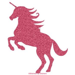 Unicorn sticker decal glitter pink