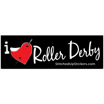 I love (heart) roller derby sticker