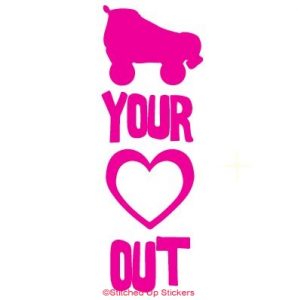 Skate Your Heart Out Water Bottle Sticker Hot Pink