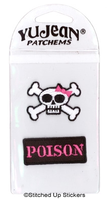 Skull Crossbones Bow Poison Roller Derby Patches
