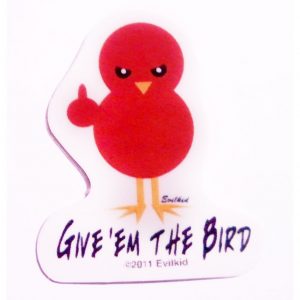 Give em the bird mini sticker